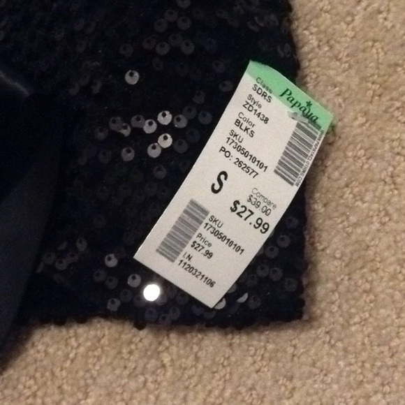 Strapless Black Sequin Dress - Picture 2 of 3